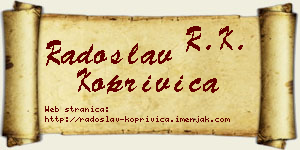 Radoslav Koprivica vizit kartica